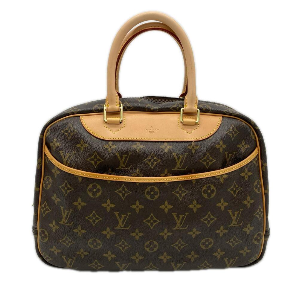 LOUIS VUITTON Monogram Deauville M47270 Handbag Brown Beige PVC Leather Women's